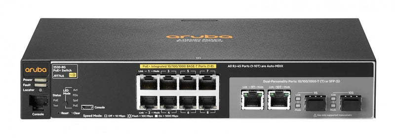 Aruba 2530-8-PoE+ Internal PS Switch - JL070A